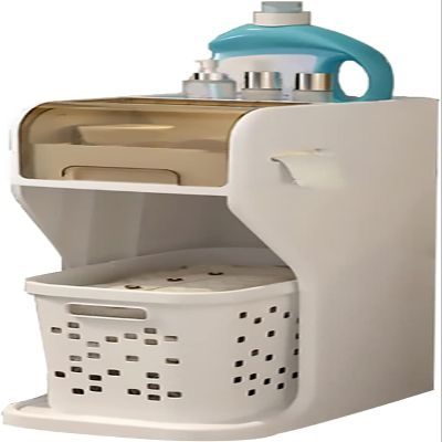 4 Tier Bathroom Floor Cabinet Laundry Hamper Cabinet, Slim Toilet Paper Storage Cabinet with Basket and Clear Drawers Narrow Tall Floor Cabinet Mobile Casters for Small Spaces and Gaps, Clothes