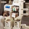 4 Tier Bathroom Floor Cabinet Laundry Hamper Cabinet, Slim Toilet Paper Storage Cabinet with Basket and Clear Drawers Narrow Tall Floor Cabinet Mobile Casters for Small Spaces and Gaps, Clothes view 3