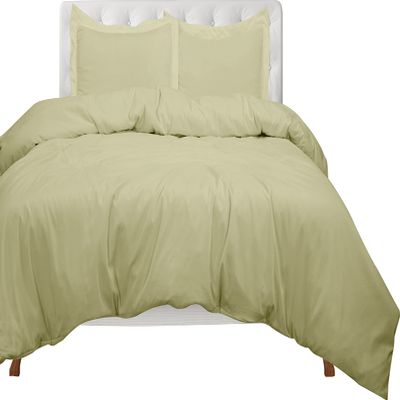 RR Linen 1 Piece Palatial King (120x98) Sage Duvet Cover with Zipper Closure, Luxuriously Soft and Cooling 1 Palatial King Duvet Cover (Palatial King, Sage)