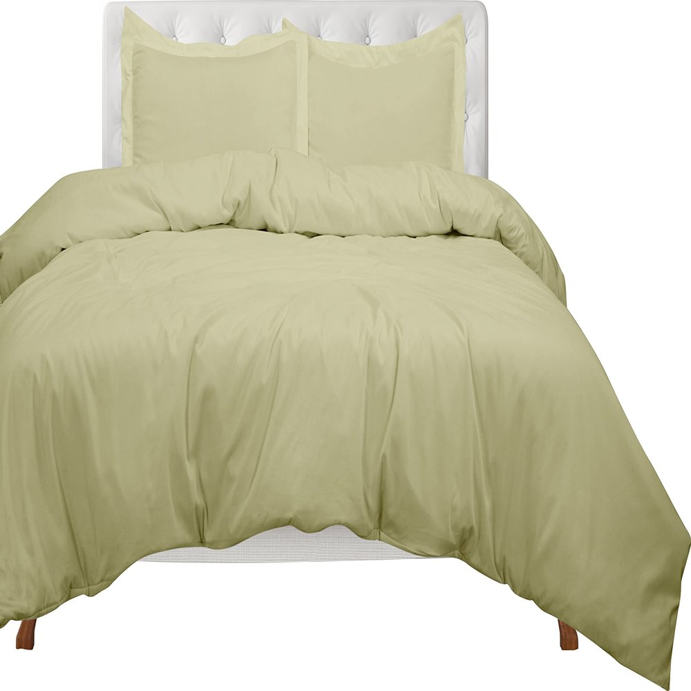 RR Linen 1 Piece Palatial King (120x98) Sage Duvet Cover with Zipper Closure, Luxuriously Soft and Cooling 1 Palatial King Duvet Cover (Palatial King, Sage)