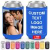 Personalized Can Cooler Sleeves - Bulk Custom Beer Can Coolers Collapsible Insulated Cup Sleeve Drink Holder for Wedding Birthday Bachelorette Bachelor Party Favors 1-1000pcs view 1