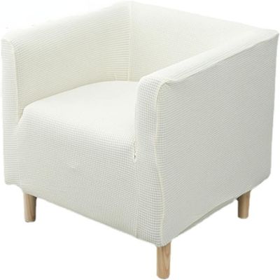 LUXRUB Square Club Chair Slipcovers, Stretch Armchair Cover, Solid Color Small Single Sofa Seat Chair Cover, Accent Chair Furniture Protectors for Home Cafe (Color : Beige)