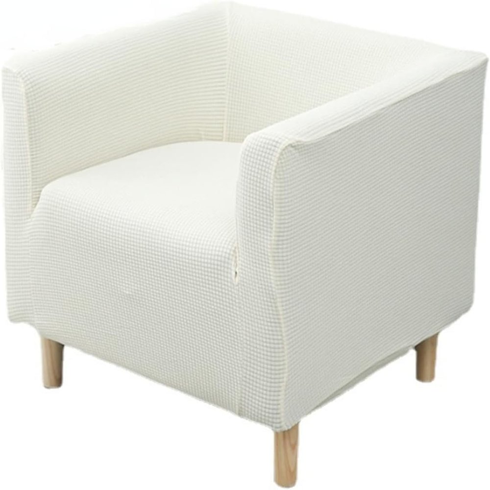 LUXRUB Square Club Chair Slipcovers, Stretch Armchair Cover, Solid Color Small Single Sofa Seat Chair Cover, Accent Chair Furniture Protectors for Home Cafe (Color : Beige)