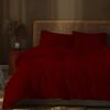3 PCS-Duvet Cover Set with 2 Pillow shams 100% Cotton Extra Long Comforter Cover for Eastern King (118x108) Size Bed | 800 Thread Counts | Burgundy Solid Duvet Cover with Hidden Zipper Closure view 1