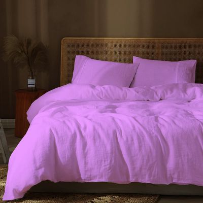 3 PCS-Duvet Cover Set with 2 Pillow shams 100% Cotton Extra Long Comforter Cover for Oversized King (98x120) Size Bed | 800 Thread Counts | Lavender Solid Duvet Cover with Hidden Zipper Closure