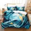 Blue Yellow Marble Comforter Cover Set Twin Size Boys Girls Teens Bedding Duvet Cover Set Abstract Art Marbling Kids Adult Bedroom Quilt Cover Set with 1Pillowcase view 1