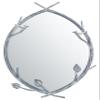 SAFAVIEH Home Collection Helios Silver 19 x 27-inch Oval Decorative Accent Wall Mirror for Bedroom Living Room Bathroom Entryway view 1