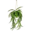 Northlight Artificial Fern Plant with Moss Ball and Hanging Jute Cord, 18", Green view 1