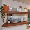joelsantiques 48 Inch Wooden Floating Shelves for Wall - 48x10x2 in - Made of Natural Wood - Heavy Duty Rustic Wall Shelves - Perfect for Bathroom, Living Room, Kitchen - Set of Two - Medium Brown view 1