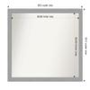 Amanti Art Silver Bathroom Mirror for Over Sink, 33x39 Custom Made Brushed Nickel Rectangle Vanity Mirror, X-Large Modern Wood Frame, Hangs Horizonally and Vertically, Wall Decor view 4