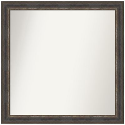 Amanti Art Brown Bathroom Mirror for Over Sink, 36x37 Custom Made Alta Rustic Char Rectangle Vanity Mirror, Large Country Rustic Wood Frame, Hangs Horizonally and Vertically, Wall Decor