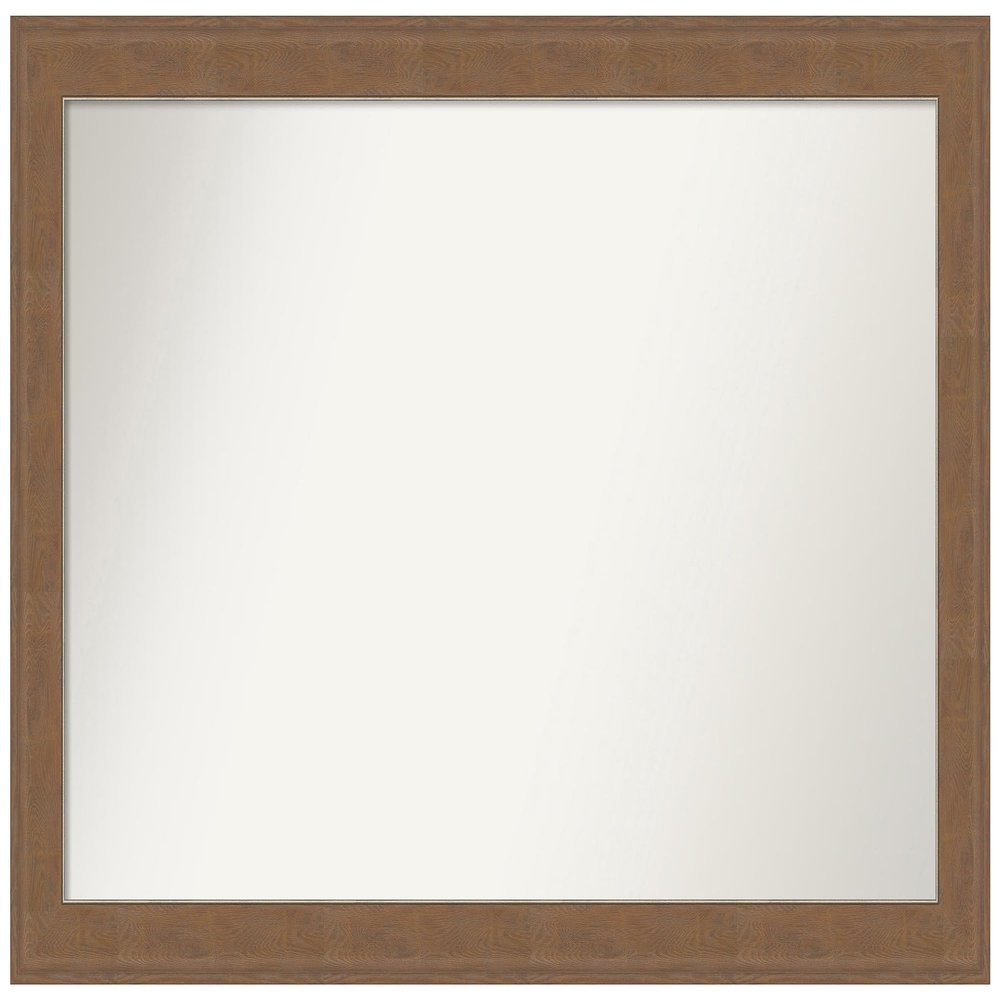 Amanti Art Brown Bathroom Mirror for Over Sink, 30x47 Custom Made Alta Medium Brown Rectangle Vanity Mirror, Oversize Country Rustic Wood Frame, Hangs Horizonally and Vertically, Wall Decor