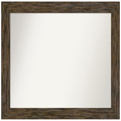 Amanti Art Brown Bathroom Mirror for Over Sink, 39x51 Custom Made Fencepost Brown Rectangle Vanity Mirror, Oversize Country Rustic Wood Frame, Hangs Horizonally and Vertically, Wall Decor