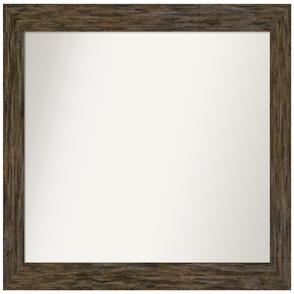 Amanti Art Brown Bathroom Mirror for Over Sink, 39x51 Custom Made Fencepost Brown Rectangle Vanity Mirror, Oversize Country Rustic Wood Frame, Hangs Horizonally and Vertically, Wall Decor