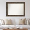Amanti Art Brown Bathroom Mirror for Over Sink, 39x51 Custom Made Fencepost Brown Rectangle Vanity Mirror, Oversize Country Rustic Wood Frame, Hangs Horizonally and Vertically, Wall Decor view 4