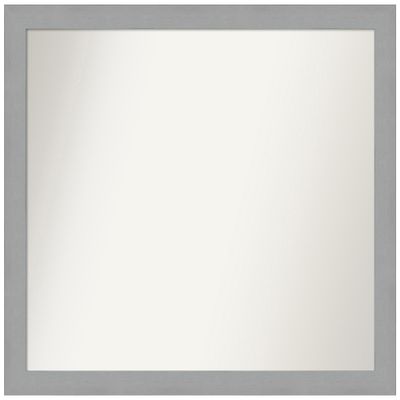 Amanti Art Silver Bathroom Mirror for Over Sink, 31x35 Custom Made Brushed Nickel Rectangle Vanity Mirror, Large Modern Wood Frame, Hangs Horizonally and Vertically, Wall Decor