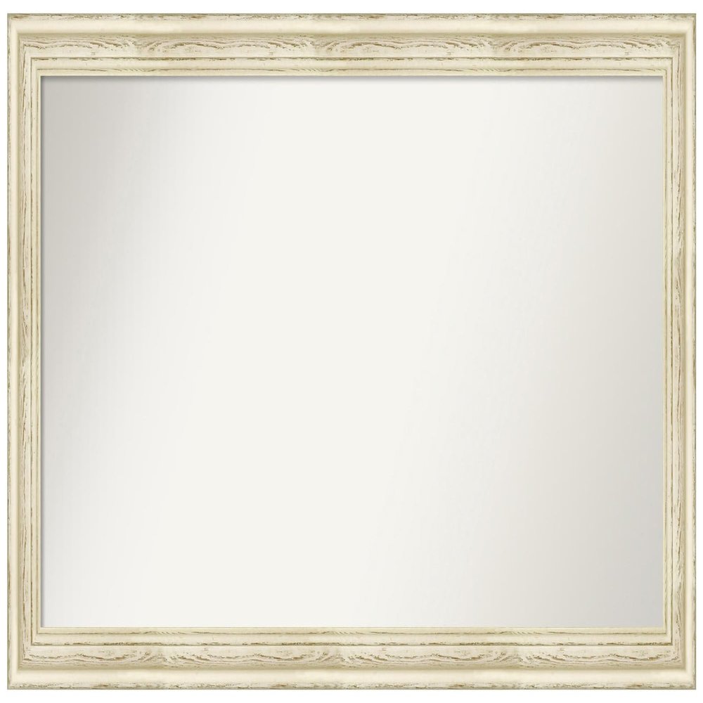 Amanti Art White Bathroom Mirror for Over Sink, 26x50 Custom Made Country White Wash Rectangle Vanity Mirror, Oversize Country Rustic Wood Frame, Hangs Horizonally and Vertically, Wall Decor