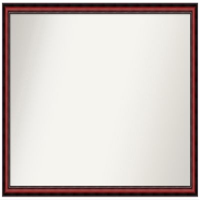 Amanti Art Brown Bathroom Mirror for Over Sink, 32x45 Custom Made Rubino Cherry Scoop Rectangle Vanity Mirror, Oversize Traditional Wood Frame, Hangs Horizonally and Vertically, Wall Decor