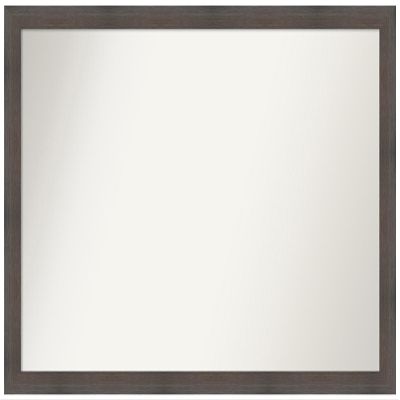 Amanti Art Brown Bathroom Mirror for Over Sink, 29x41 Custom Made Hardwood Chocolate Narrow Rectangle Vanity Mirror, Large Country Rustic Wood Frame, Hangs Horizonally and Vertically, Wall Decor