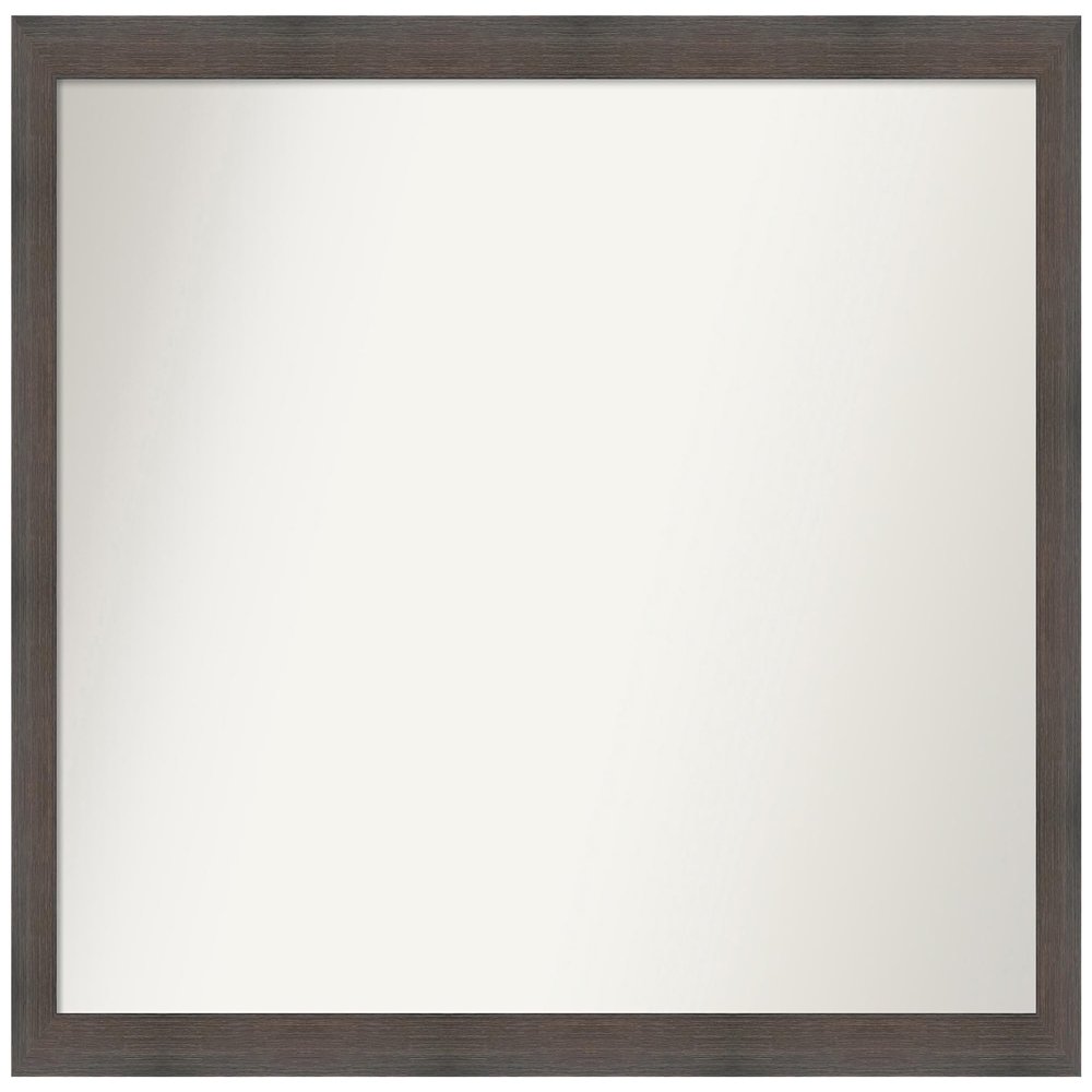 Amanti Art Brown Bathroom Mirror for Over Sink, 29x41 Custom Made Hardwood Chocolate Narrow Rectangle Vanity Mirror, Large Country Rustic Wood Frame, Hangs Horizonally and Vertically, Wall Decor