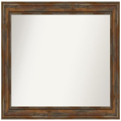 Amanti Art Brown Bathroom Mirror for Over Sink, 30x40 Custom Made Alexandria Rustic Brown Rectangle Vanity Mirror, Large Country Rustic Wood Frame, Hangs Horizonally and Vertically, Wall Decor