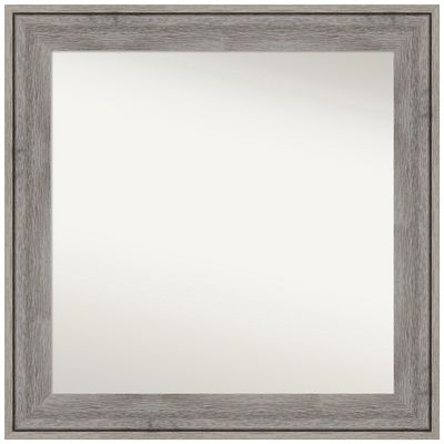 Amanti Art Grey Bathroom Mirror for Over Sink, 25x25 Custom Made Regis Barnwood Grey Square Vanity Mirror, Medium Country Rustic Wood Frame, Hangs Horizonally and Vertically, Wall Decor