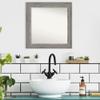 Amanti Art Grey Bathroom Mirror for Over Sink, 25x25 Custom Made Regis Barnwood Grey Square Vanity Mirror, Medium Country Rustic Wood Frame, Hangs Horizonally and Vertically, Wall Decor view 4
