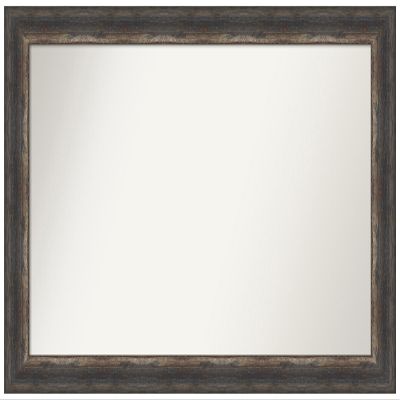 Amanti Art Brown Bathroom Mirror for Over Sink, 29x45 Custom Made Bark Rustic Char Rectangle Vanity Mirror, Large Country Rustic Wood Frame, Hangs Horizonally and Vertically, Wall Decor
