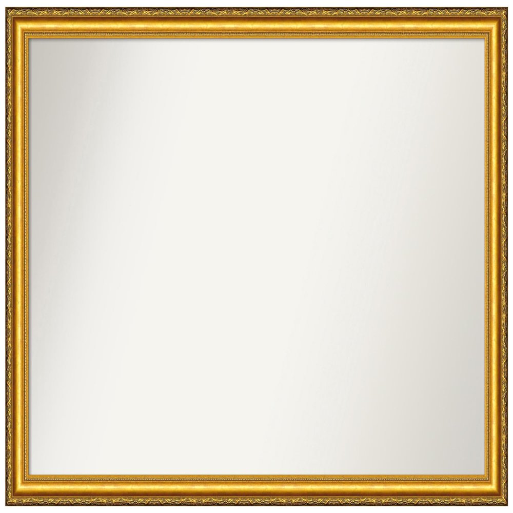 Amanti Art Gold Bathroom Mirror for Over Sink, 34x46 Custom Made Colonial Embossed Gold Rectangle Vanity Mirror, Oversize Traditional Wood Frame, Hangs Horizonally and Vertically, Wall Decor