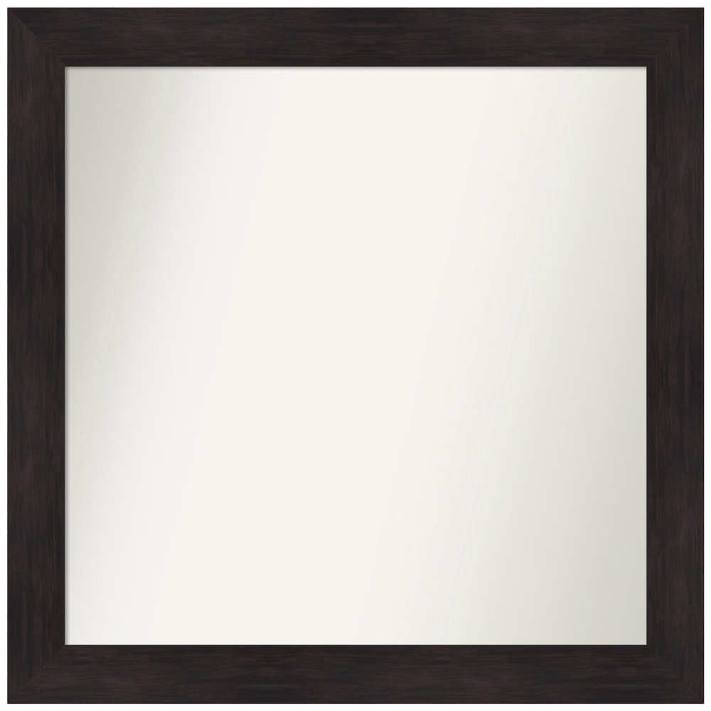 Amanti Art Brown Bathroom Mirror for Over Sink, 37x38 Custom Made Furniture Espresso Rectangle Vanity Mirror, Large Casual Wood Frame, Hangs Horizonally and Vertically, Wall Decor