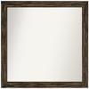 Amanti Art Brown Bathroom Mirror for Over Sink, 36x37 Custom Made Fencepost Brown Narrow Rectangle Vanity Mirror, Large Country Rustic Wood Frame, Hangs Horizonally and Vertically, Wall Decor view 1