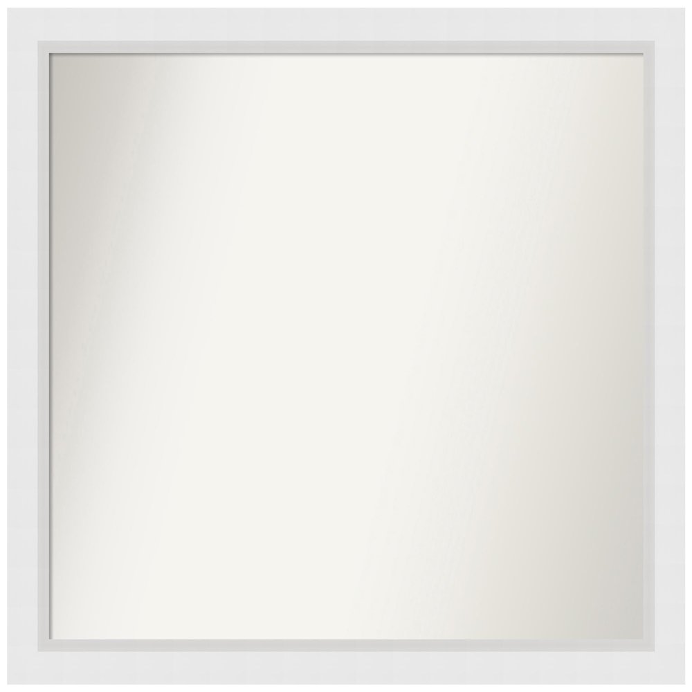 Amanti Art White Bathroom Mirror for Over Sink, 35x38 Custom Made Blanco White Rectangle Vanity Mirror, X-Large Modern Wood Frame, Hangs Horizonally and Vertically, Wall Decor