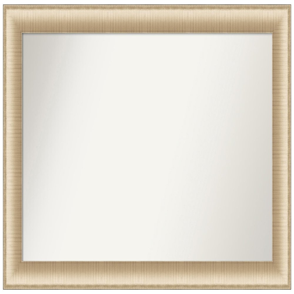 Amanti Art Gold Bathroom Mirror for Over Sink, 27x41 Custom Made Elegant Brushed Honey Rectangle Vanity Mirror, Large Casual Wood Frame, Hangs Horizonally and Vertically, Wall Decor