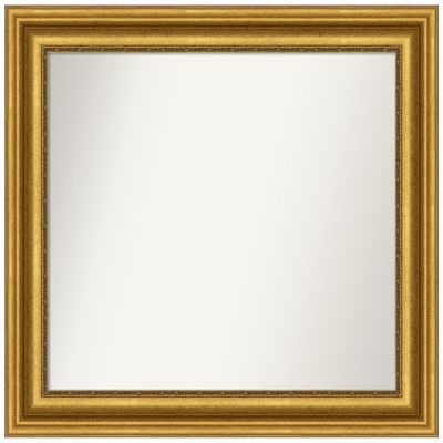 Amanti Art Gold Bathroom Mirror for Over Sink, 29x32 Custom Made Parlor Gold Rectangle Vanity Mirror, Large Traditional Wood Frame, Hangs Horizonally and Vertically, Wall Decor