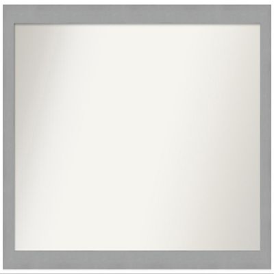 Amanti Art Silver Bathroom Mirror for Over Sink, 27x47 Custom Made Brushed Nickel Rectangle Vanity Mirror, Oversize Modern Wood Frame, Hangs Horizonally and Vertically, Wall Decor