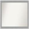 Amanti Art Silver Bathroom Mirror for Over Sink, 27x47 Custom Made Brushed Nickel Rectangle Vanity Mirror, Oversize Modern Wood Frame, Hangs Horizonally and Vertically, Wall Decor view 1