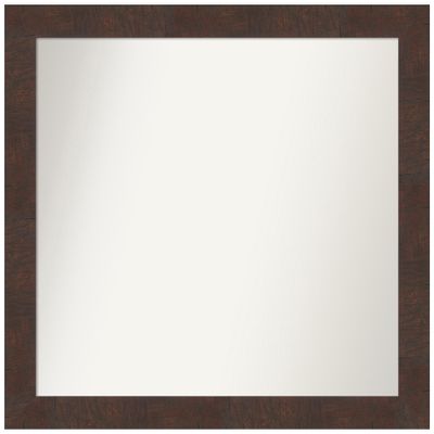 Amanti Art Brown Bathroom Mirror for Over Sink, 37x39 Custom Made Wildwood Brown Rectangle Vanity Mirror, X-Large Country Rustic Wood Frame, Hangs Horizonally and Vertically, Wall Decor