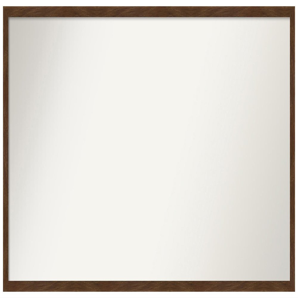 Amanti Art Brown Bathroom Mirror for Over Sink, 21x45 Custom Made Carlisle Brown Narrow Rectangle Vanity Mirror, Oversize Country Rustic Wood Frame, Hangs Horizonally and Vertically, Wall Decor