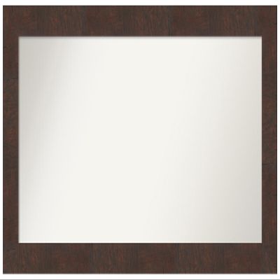 Amanti Art Brown Bathroom Mirror for Over Sink, 25x51 Custom Made Wildwood Brown Rectangle Vanity Mirror, Oversize Country Rustic Wood Frame, Hangs Horizonally and Vertically, Wall Decor