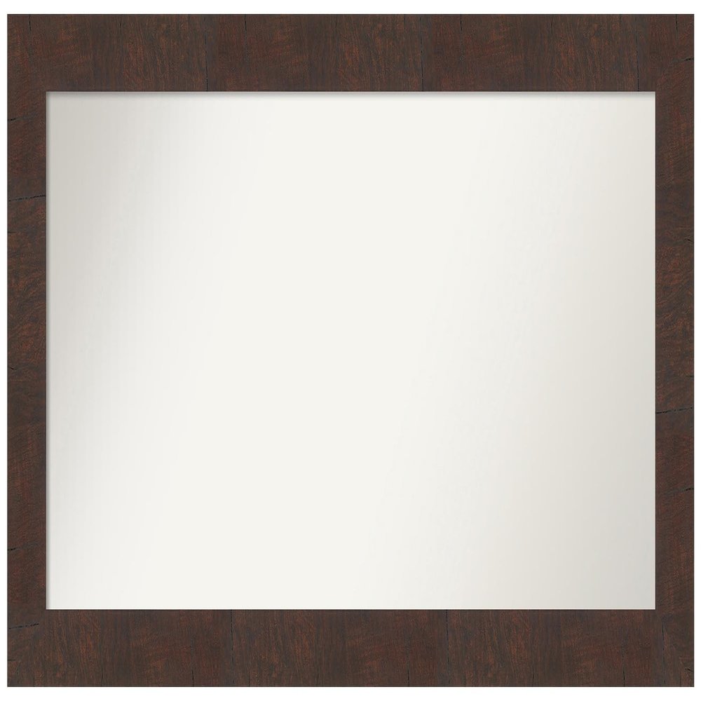 Amanti Art Brown Bathroom Mirror for Over Sink, 25x51 Custom Made Wildwood Brown Rectangle Vanity Mirror, Oversize Country Rustic Wood Frame, Hangs Horizonally and Vertically, Wall Decor