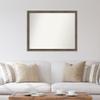 Amanti Art Brown Bathroom Mirror for Over Sink, 33x41 Custom Made Hardwood Mocha Narrow Rectangle Vanity Mirror, X-Large Country Rustic Wood Frame, Hangs Horizonally and Vertically, Wall Decor view 4