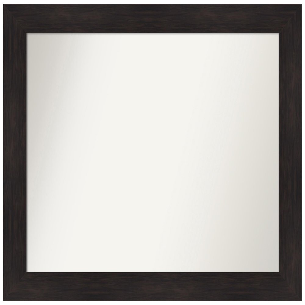 Amanti Art Brown Bathroom Mirror for Over Sink, 32x40 Custom Made Furniture Espresso Rectangle Vanity Mirror, Large Casual Wood Frame, Hangs Horizonally and Vertically, Wall Decor