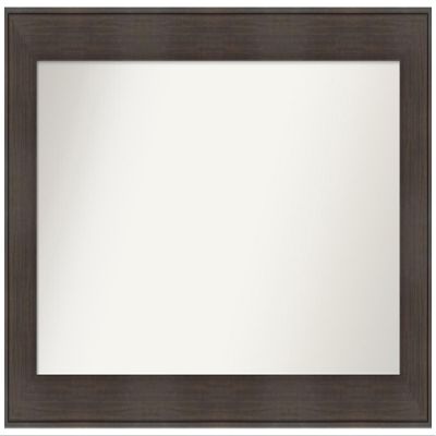 Amanti Art Brown Bathroom Mirror for Over Sink, 27x46 Custom Made William Rustic Woodgrain Rectangle Vanity Mirror, Large Casual Wood Frame, Hangs Horizonally and Vertically, Wall Decor
