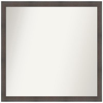 Amanti Art Brown Bathroom Mirror for Over Sink, 32x37 Custom Made Hardwood Chocolate Narrow Rectangle Vanity Mirror, Large Country Rustic Wood Frame, Hangs Horizonally and Vertically, Wall Decor
