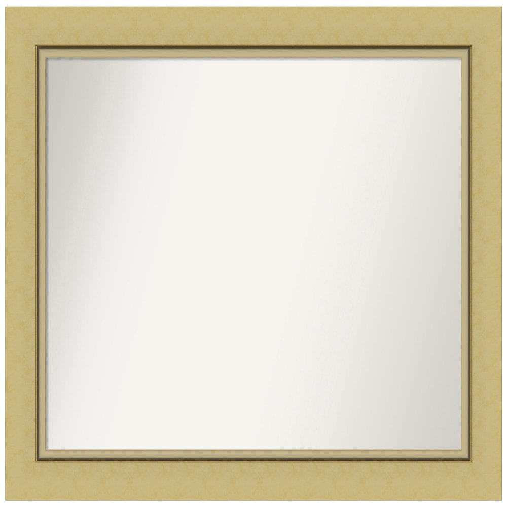 Amanti Art Gold Bathroom Mirror for Over Sink, 33x42 Custom Made Landon Gold Rectangle Vanity Mirror, Large Casual Wood Frame, Hangs Horizonally and Vertically, Wall Decor