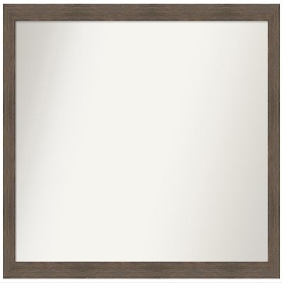 Amanti Art Brown Bathroom Mirror for Over Sink, 28x39 Custom Made Hardwood Mocha Narrow Rectangle Vanity Mirror, Large Country Rustic Wood Frame, Hangs Horizonally and Vertically, Wall Decor