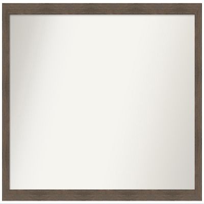 Amanti Art Brown Bathroom Mirror for Over Sink, 30x47 Custom Made Hardwood Mocha Narrow Rectangle Vanity Mirror, Oversize Country Rustic Wood Frame, Hangs Horizonally and Vertically, Wall Decor