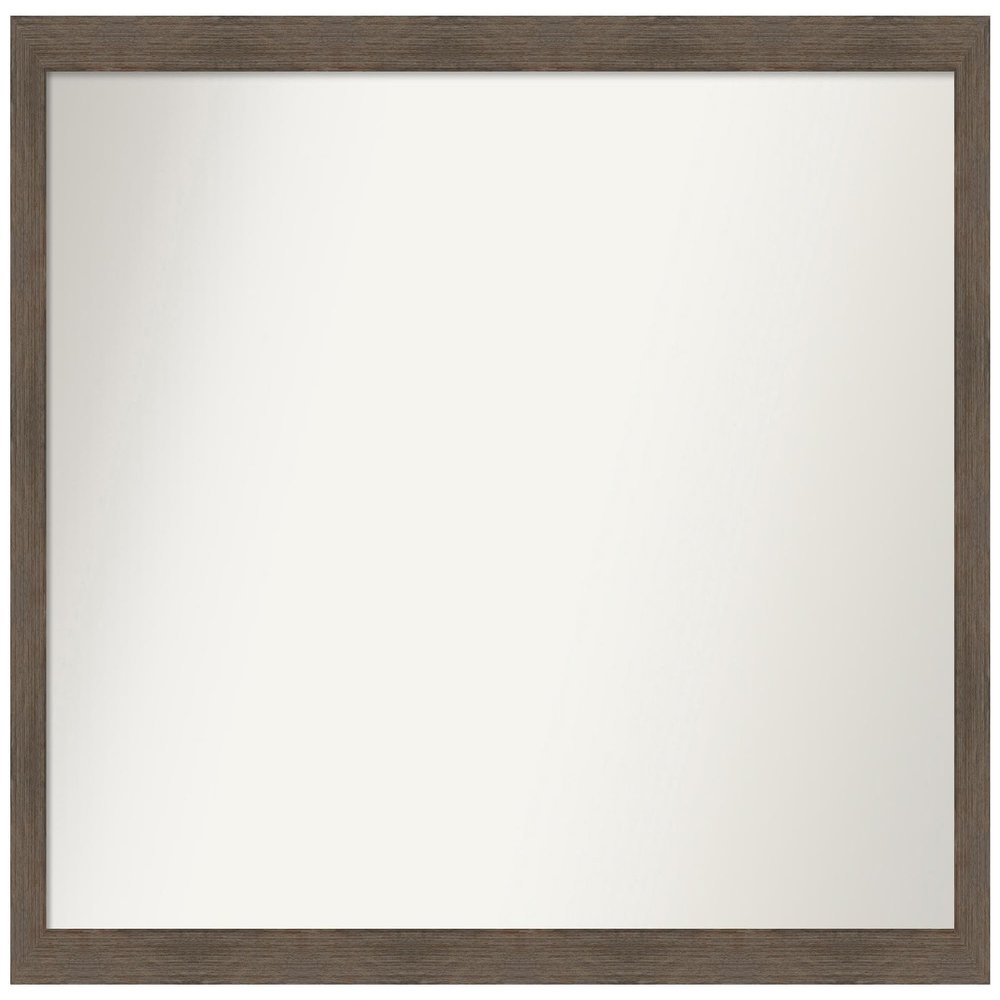 Amanti Art Brown Bathroom Mirror for Over Sink, 30x47 Custom Made Hardwood Mocha Narrow Rectangle Vanity Mirror, Oversize Country Rustic Wood Frame, Hangs Horizonally and Vertically, Wall Decor