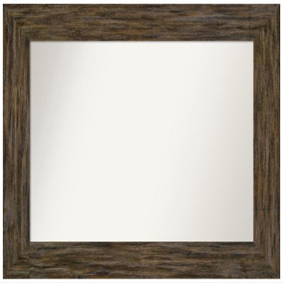 Amanti Art Brown Bathroom Mirror for Over Sink, 28x39 Custom Made Fencepost Brown Rectangle Vanity Mirror, Large Country Rustic Wood Frame, Hangs Horizonally and Vertically, Wall Decor