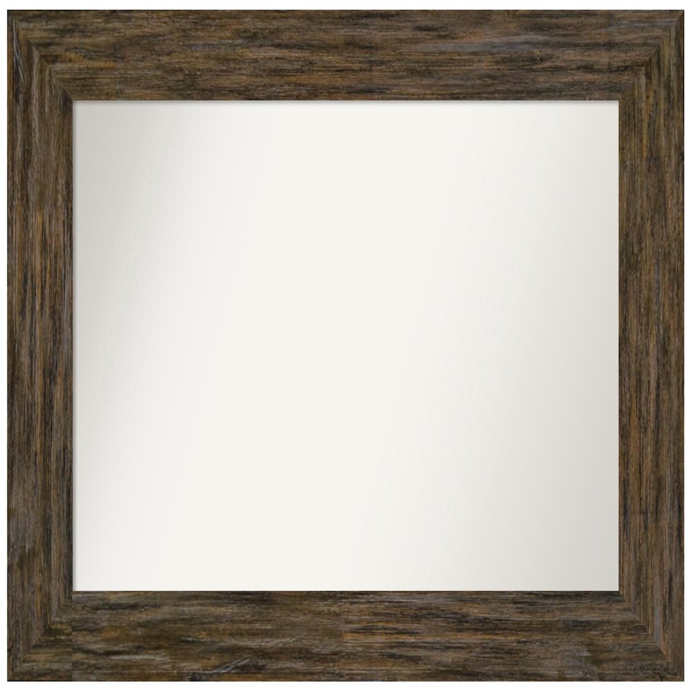 Amanti Art Brown Bathroom Mirror for Over Sink, 28x39 Custom Made Fencepost Brown Rectangle Vanity Mirror, Large Country Rustic Wood Frame, Hangs Horizonally and Vertically, Wall Decor